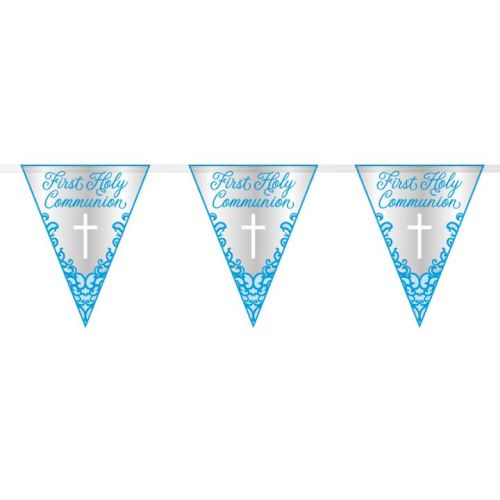Fancy Blue Cross Communion Flag Bunting