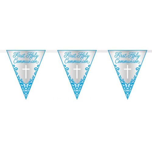 Fancy Blue Cross Communion Flag Bunting