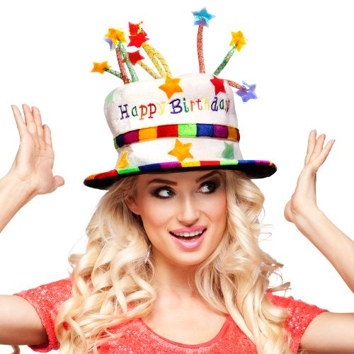 Adult Rainbow Pie Happy Birthday Hat