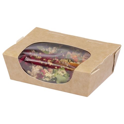 250 x Colpac Medium Kraft Brown PE Lined Salad box