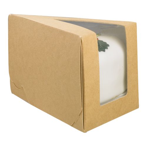500 x Colpac Large Kraft Paperboard Cake Slice Wedge with Window