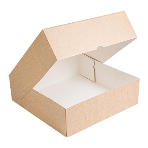 50 x Square 10 x 10 x 4" Kraft Brown Cake Boxes