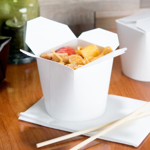 500 x 16oz White Card Noodle Pails