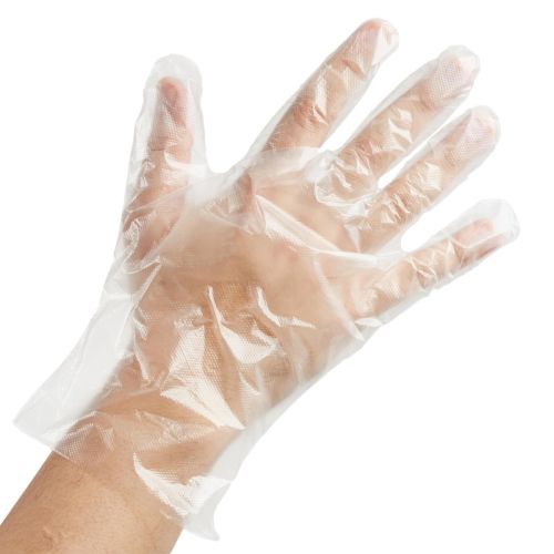 100 x Large Clear Polythene Gloves