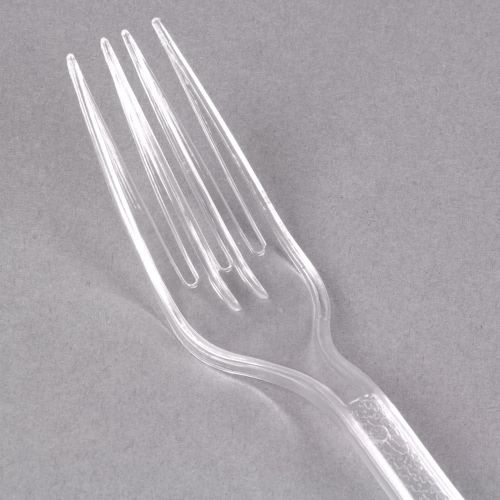 100 x Heavy Duty Reusable Clear Plastic Forks