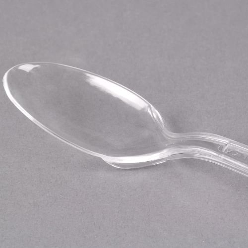 100 x Heavy Duty Reusable Clear Plastic Dessert Spoons