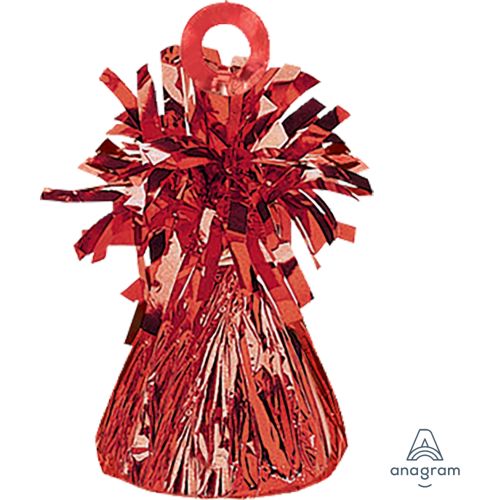 Red Metallic Foil Cone Balloon Weight