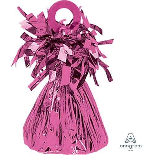 Hot Pink Metallic Foil Cone Balloon Weight