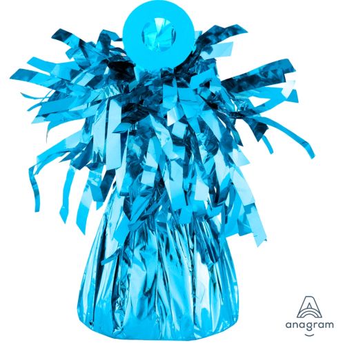 Baby Blue Metallic Foil Cone Balloon Weight