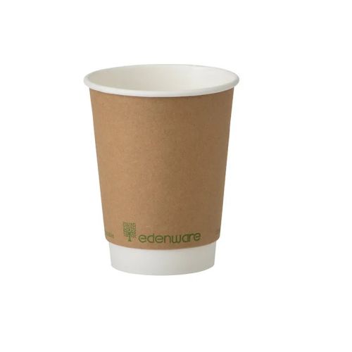 500 x 12oz Compostable Double Wall Hot Drink Cups