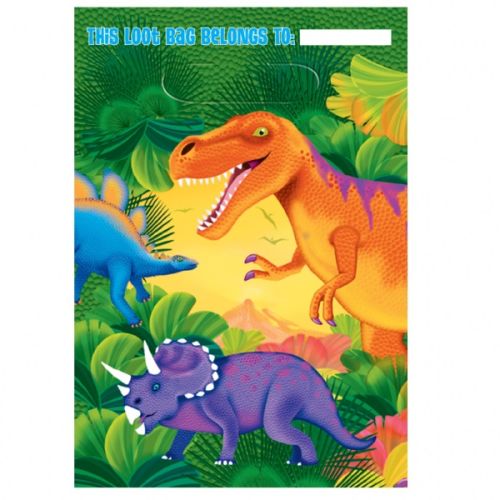 8 x Dinosaur Plastic Party Loot Bags