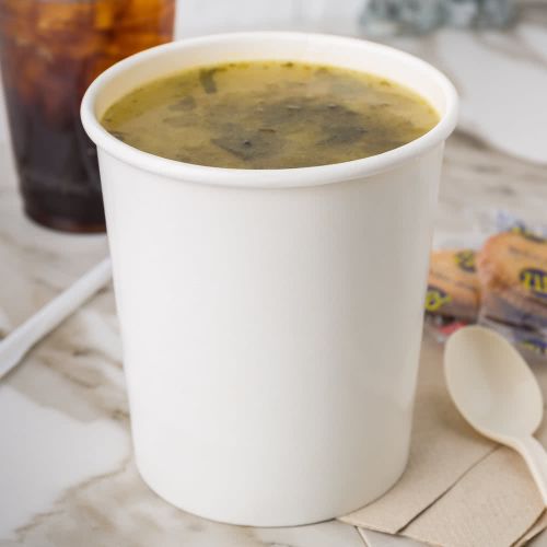 500 x 16oz Heavy Duty White Paper Soup Tubs