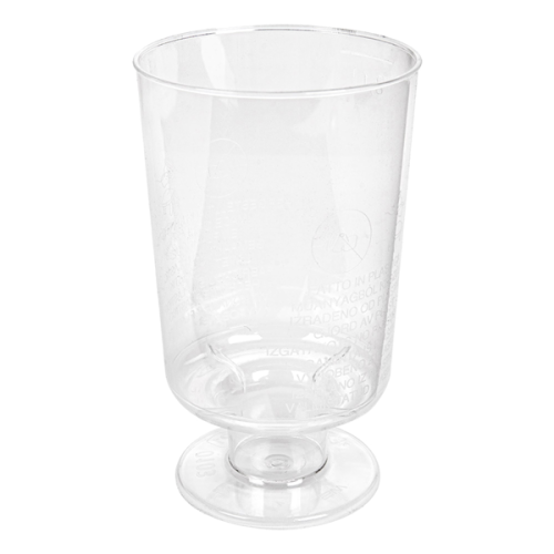 12 x 150ml Mini Clear Plastic Stemmed Wine Goblet