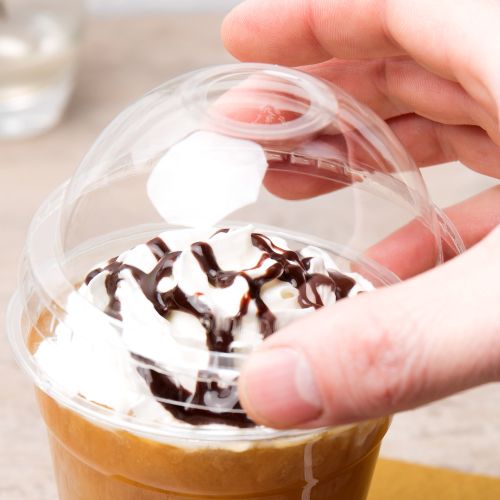 50 x PET Dome Lids for PET Smoothie Cups