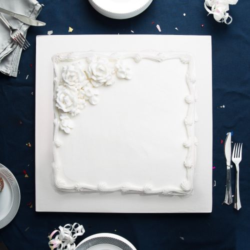 100 x White Poly Coated Card Cake Squares - 10 x 10"