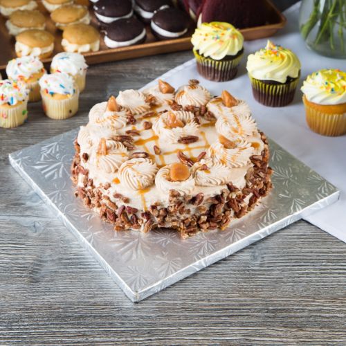 Embossed Silver Square Cake Drum