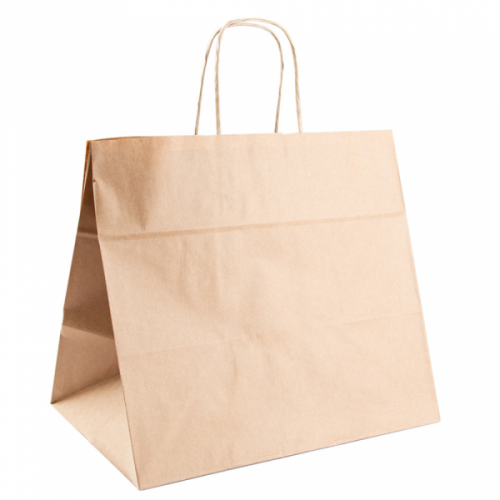 250 x Wide Base 320+210x285mm Brown Twist Handle Paper Carrier Bags