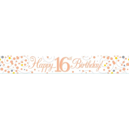 Rose Gold Sparkling Fizz Milestone Age Foil Banners 