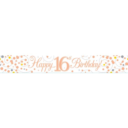 Rose Gold Sparkling Fizz Milestone Age Foil Banners 