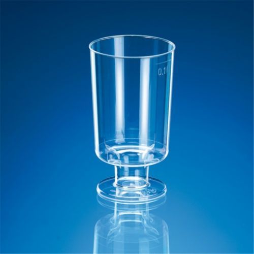 15 x 95ml Mini Clear Plastic Stemmed Wine Goblet