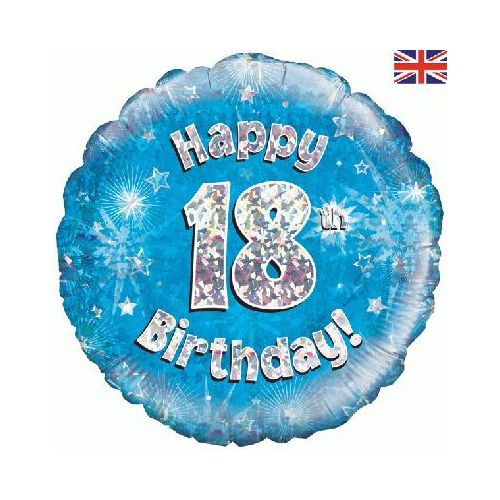 Blue Holographic 18th Birthday Foil  Balloon