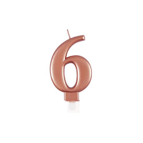 Metallic Rose Gold Number Candle