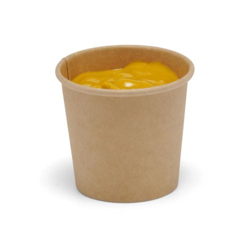 100 x Mini 1oz Kraft Card Dip Pots  (Lids Available)