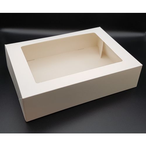 10 x Large 9.5" x 13" White Card Windowed Bakery Box