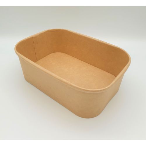 300 x Rectangular 750ml Kraft Card Food Bowl