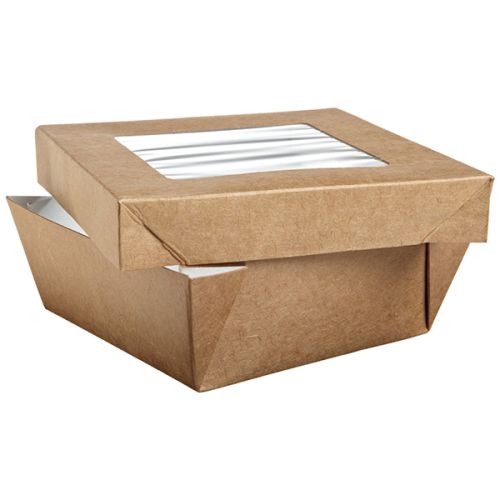 25 x Small Kraft Brown Kray Food Boxes and Lids 
