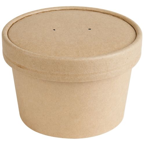50 x Paper Lids for Kraft Brown Paper Ice Cream Tubs