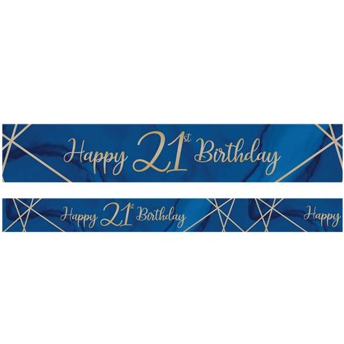 Navy And Gold Geode 21st Foil Banner