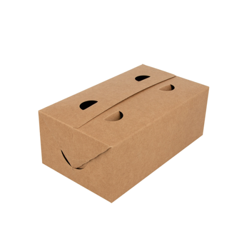 50 x Small 1 Litre Kraft Card Vented Takeaway Food Boxes