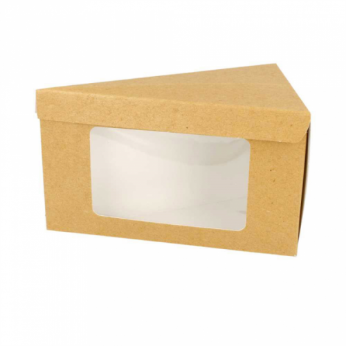 100 x Triangular Card Cake Slice Box With Window