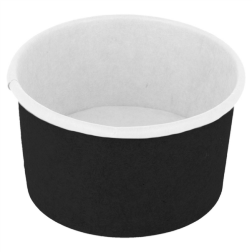 50 x Black Paper Ice Cream Tubs - 2.5oz/70ml