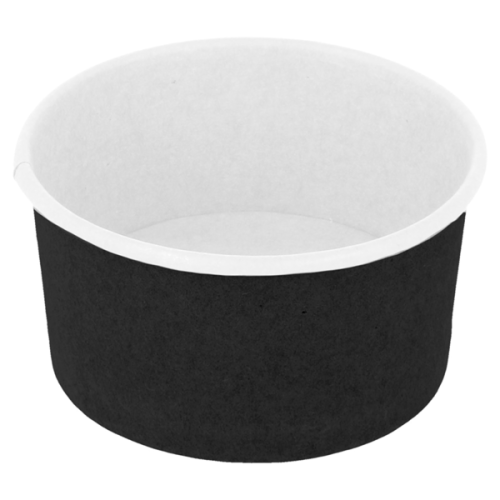 50 x Black Paper Ice Cream Tubs - 3oz/90ml