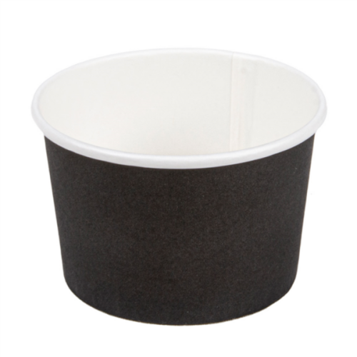 50 x Black Paper Ice Cream Tubs - 4oz / 120ml