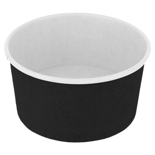 50 x Black Paper Ice Cream Tubs - 5oz/160ml