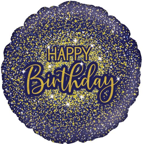 Blue Glitter Birthday Foil Balloon