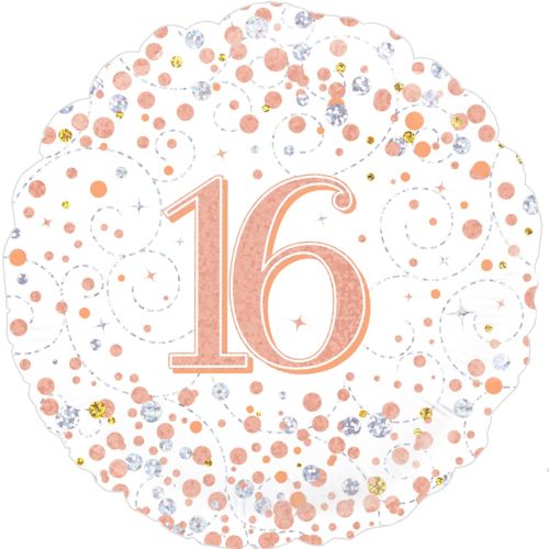 Rose Gold Sparkling Fizz Milestone Age Foil Balloon