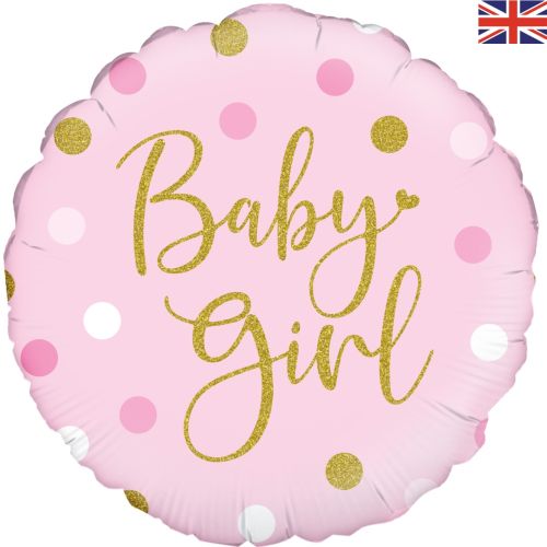Baby Girl Sparkling Dots Foil Balloon