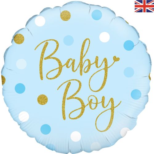 Baby Boy Sparkling Dots Foil Balloon 