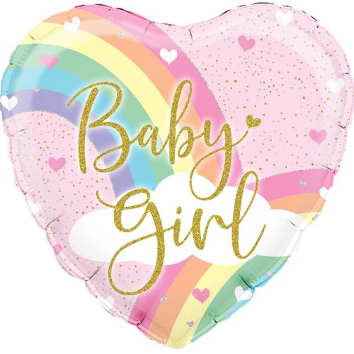 Baby Girl Rainbow Foil Balloon