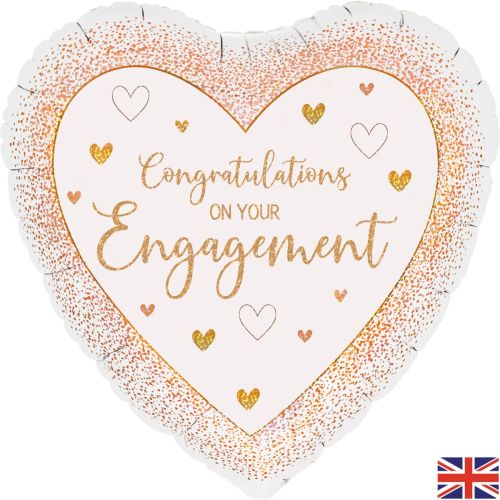 Rose Gold Heart Engagement Foil Balloon