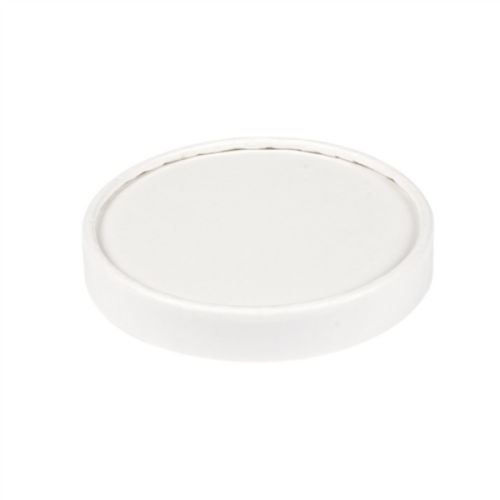 50 x White Card Lids For 8oz Black Ice Cream Tubs