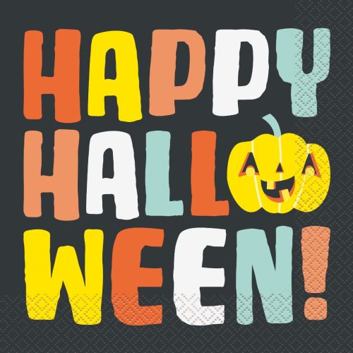 16 x Pumpkin Happy Halloween Lunch Napkins