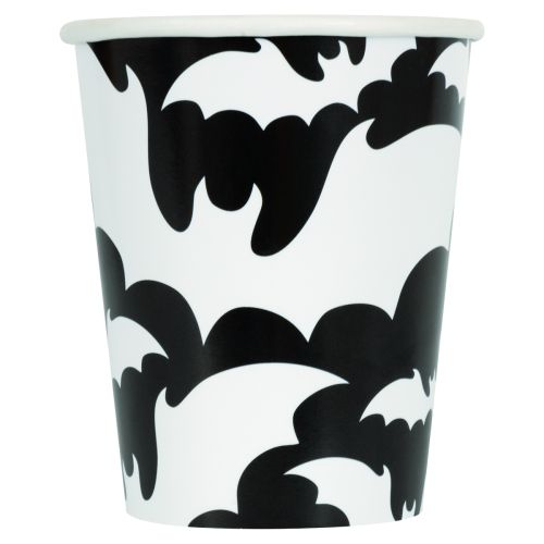 8 x Black & White Bats Paper Cup