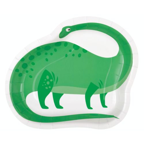 8 x Dinosaur Shaped Paper Plates 
