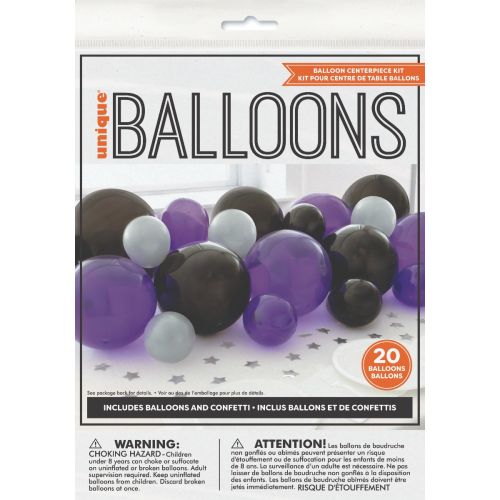 Black, Purple And Silver Balloon Garland Kit