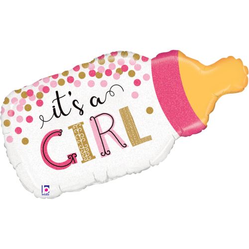 Baby Bottle Girl Supershape Foil Balloon